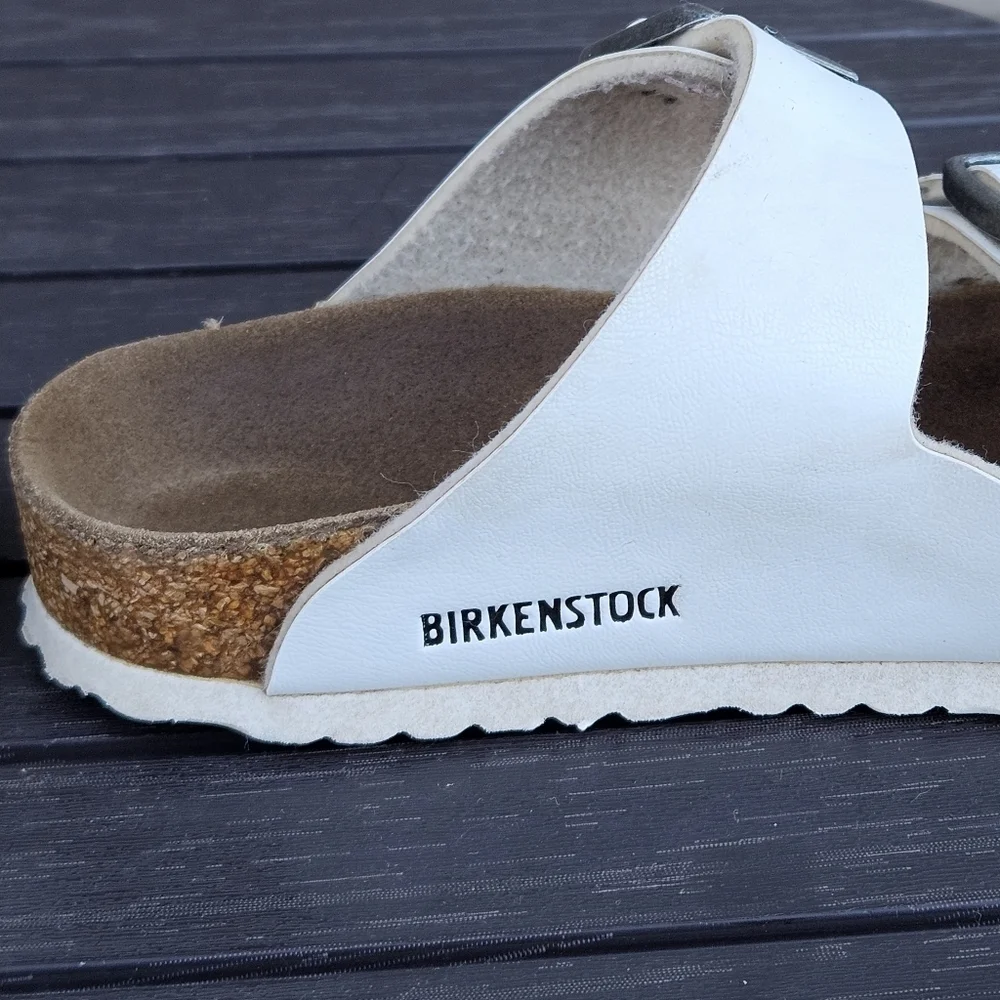 Birkenstock Arizona Kids White Sandals Shoes Kids Girls Size 28